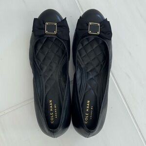 Cole Haan Women's Black Wedge with Bow Detail